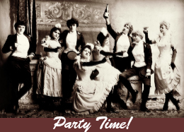Party Time Antique Women Celebrating Invites